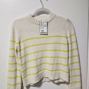 H&M Cream and Yellow Striped Sweater